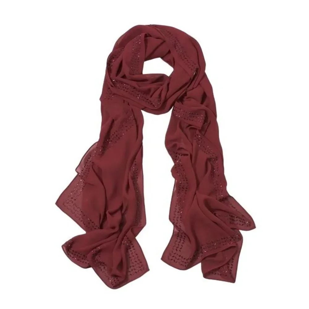 White House Black Market Wrap Scarf Sheer Embellished NEW $89 Romantic Feminine